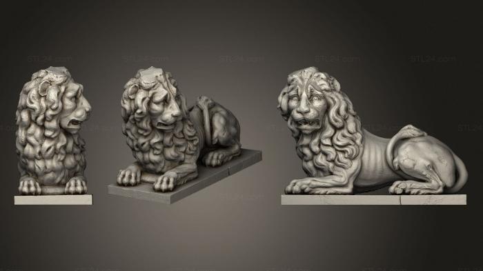 Статуэтки львы тигры сфинксы (Лев (1), STKL_0352) 3D модель для ЧПУ станка